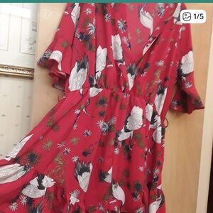 Red Boho Crane Jumpsuit Boohoo 16